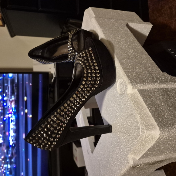 Candie's Black Studded High Heels - Picture 1 of 8